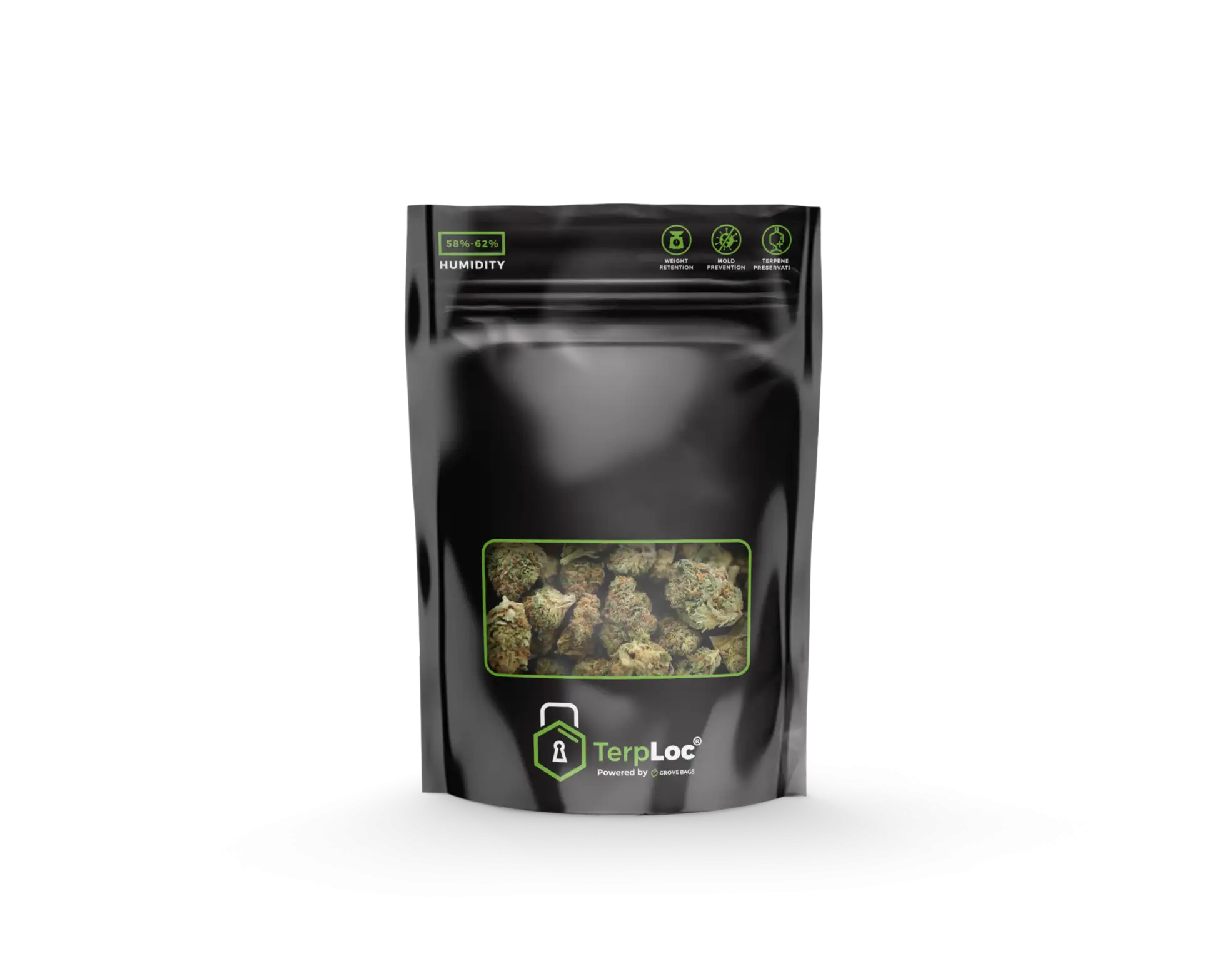 GroveBags TerpLoc 7 G con Ventana (1/4Oz)